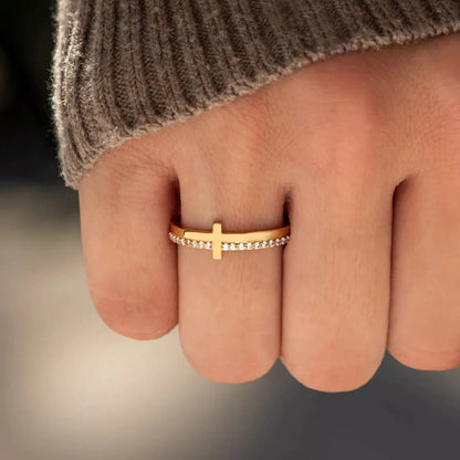 S925 Sterling Silver Cross Ring - Simple Fashion Design