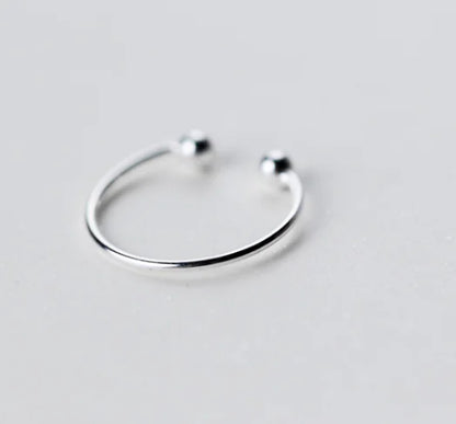 Simple Japanese Style Silver Ring with Open Design