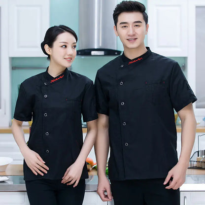 Short-Sleeved Chef Overalls for Kitchen Staff