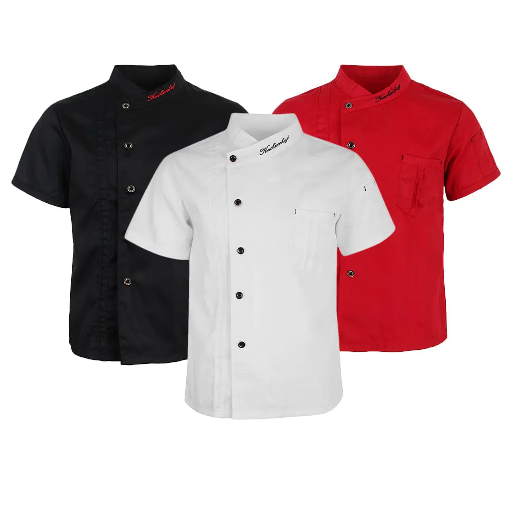 Short-Sleeved Chef Overalls for Kitchen Staff