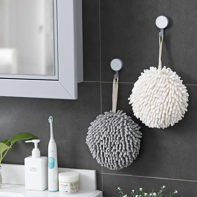 Fuzzy Ball Hand Towel - Quick-Drying Absorbent Accessory