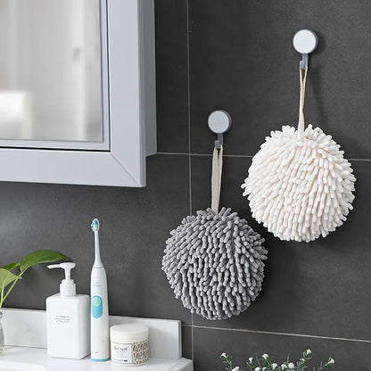 Fuzzy Ball Hand Towel - Quick-Drying Absorbent Accessory