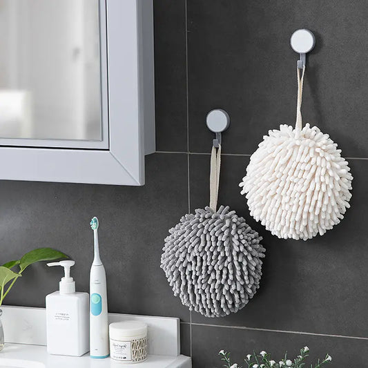Fuzzy Ball Hand Towel - Quick-Drying Absorbent Accessory
