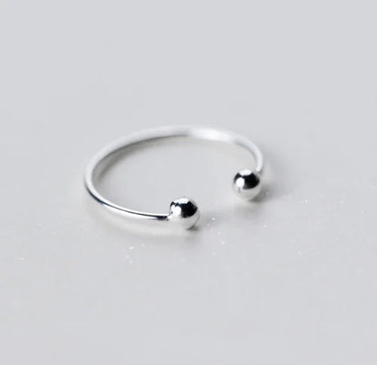Simple Japanese Style Silver Ring with Open Design