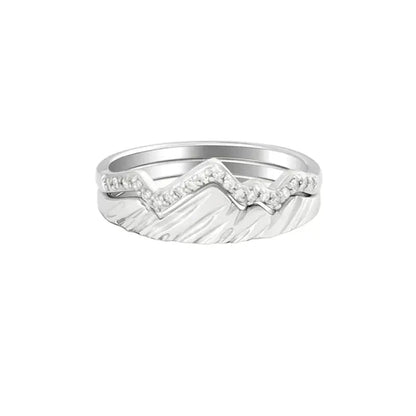 Copper Inlaid Zircon Folding Ring for Women’s Fashion