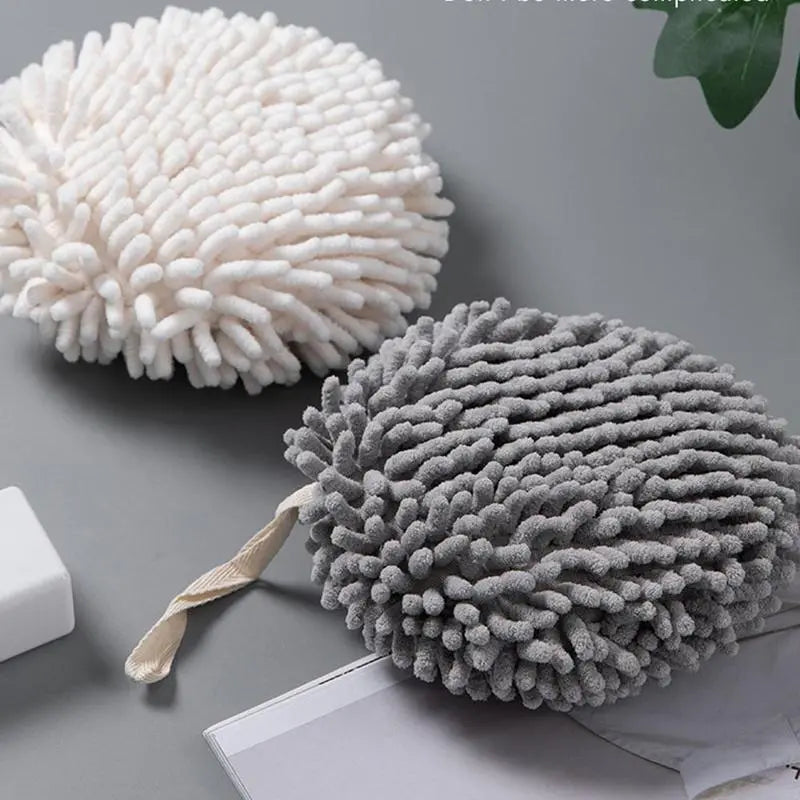 Fuzzy Ball Hand Towel - Quick-Drying Absorbent Accessory