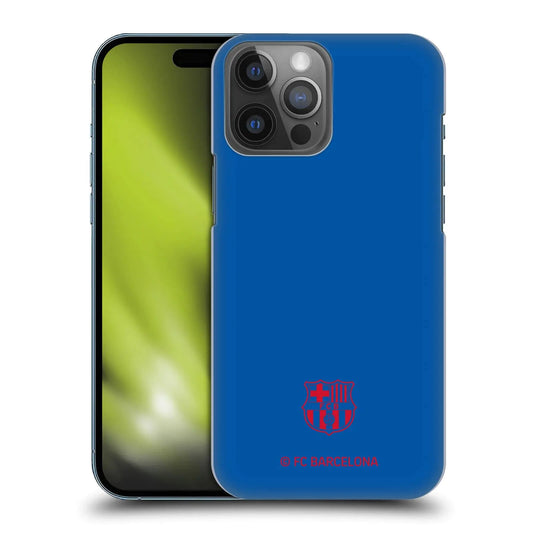 Head Case Designs Officially Licensed FC Barcelona Blue Crest Patterns Hard Back Case Compatible with Apple iPhone 14 Pro Max