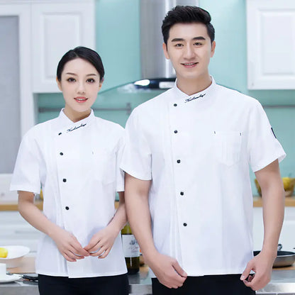 Short-Sleeved Chef Overalls for Kitchen Staff