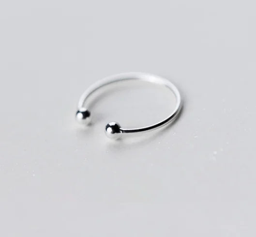 Simple Japanese Style Silver Ring with Open Design