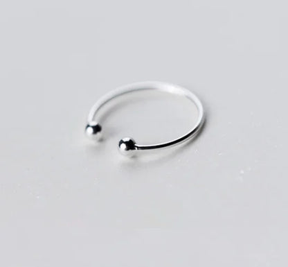 Simple Japanese Style Silver Ring with Open Design